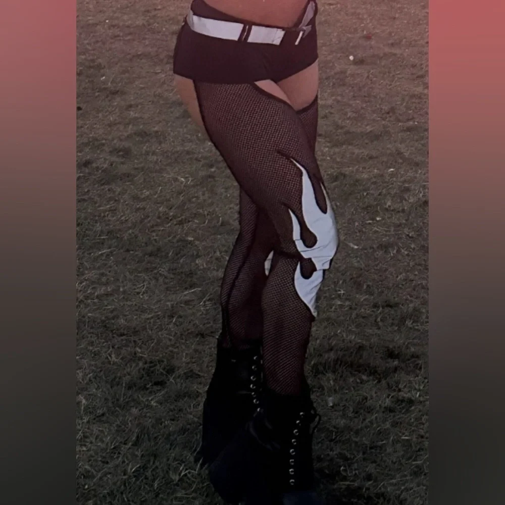 Dolls Kill X Club EXX Mark of The Beast Reflective Chaps NEW